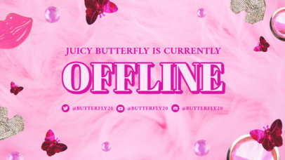 Twitch Offline Banner Maker for Beauty Channels Featuring a 2000's Aesthetic 