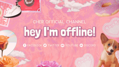 Girly Twitch Offline Banner Template With a Y2K Inspired Aesthetic 