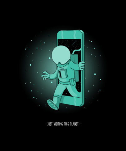 T-Shirt Design Maker with a Graphic of a Smartphone and an Astronaut