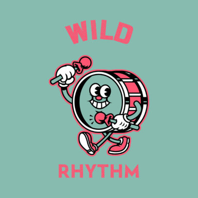 Music Logo Maker Featuring a Percussionist Cartoon Character