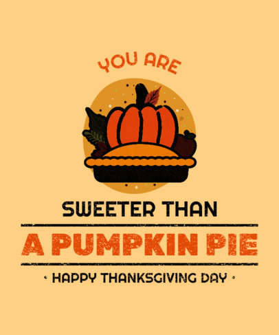 T-Shirt Design Generator Featuring a Thanksgiving Pumpkin Pie Graphic