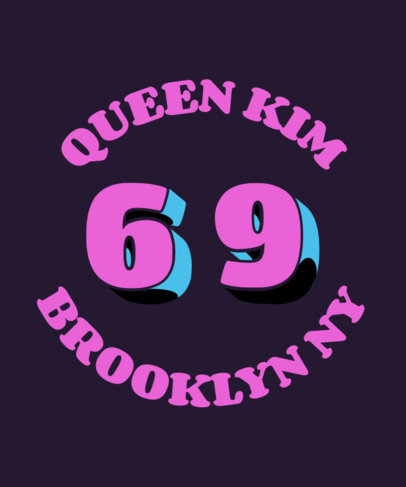 T-Shirt Design Template with a Sports Jersey Number Aesthetic