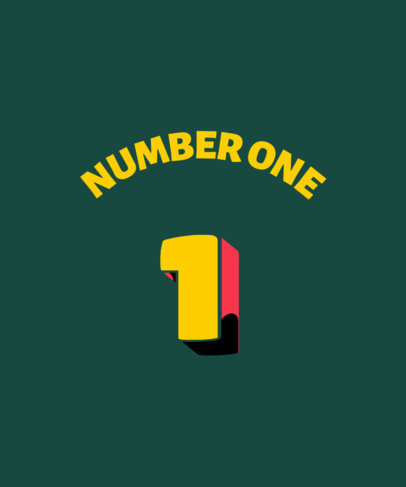 Sports T-Shirt Design Generator Featuring a Number One Number