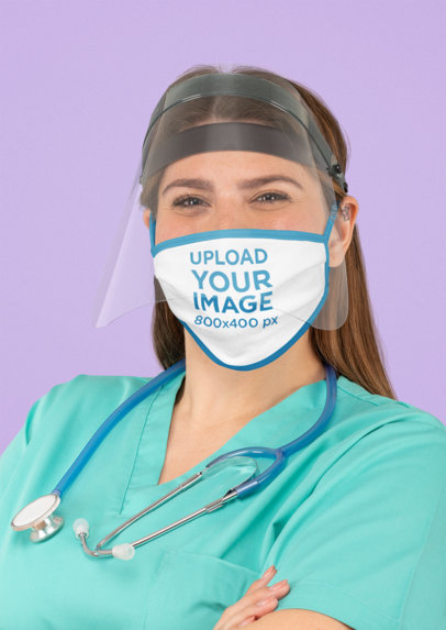 Mockup of a Kind Doctor Wearing a Face Mask