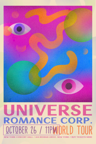 Poster Design Maker with a Stencil Style for a Band's World Tour 3015h