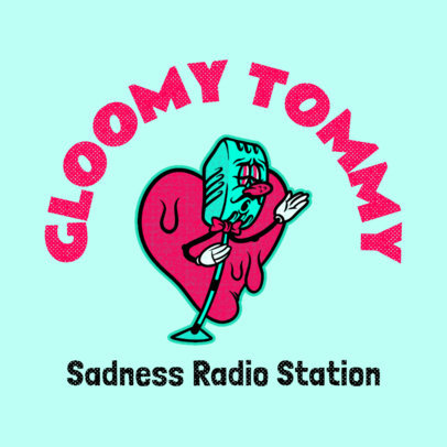 Cartoonish Logo Maker for a Romantic Radio Station 3735h
