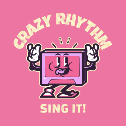 Music-Themed Logo Maker Featuring a Cartoonish Cassette Clipart