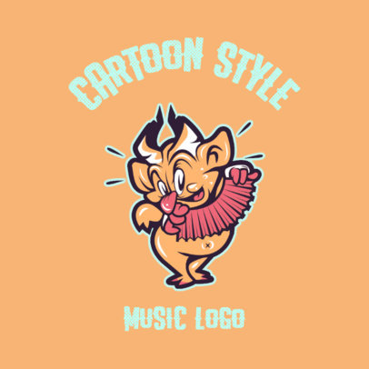Cartoonish Logo Generator Featuring a Character Playing Music