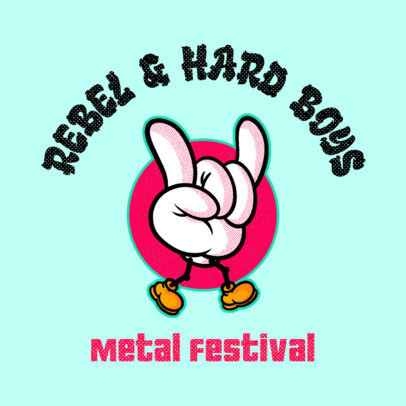 Logo Template for a Music Festival Featuring a Cartoonish Hand Graphic