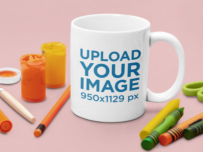 11 oz Mug Mockup Featuring Some Crayons 43579-r-el2
