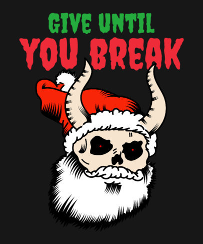Anti-Christmas T-Shirt Design Creator Featuring a Skeleton Santa