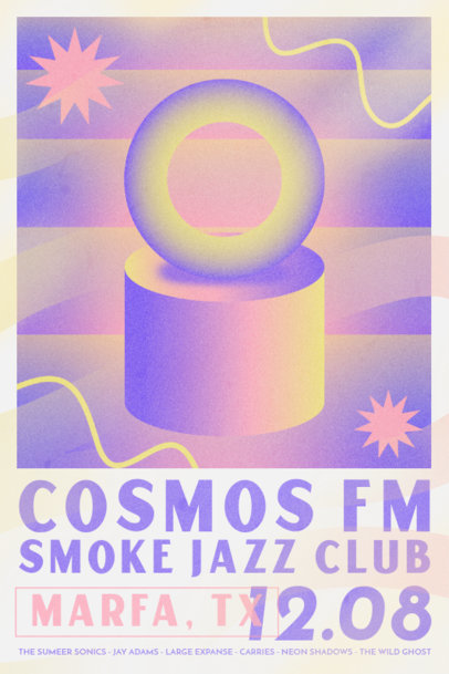 Psychedelic Poster Design Template for a Jazz Festival 3015g