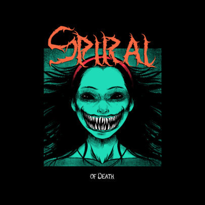 Horror Logo Maker Featuring a Demonic Woman Clipart Inspired by Junji-Ito