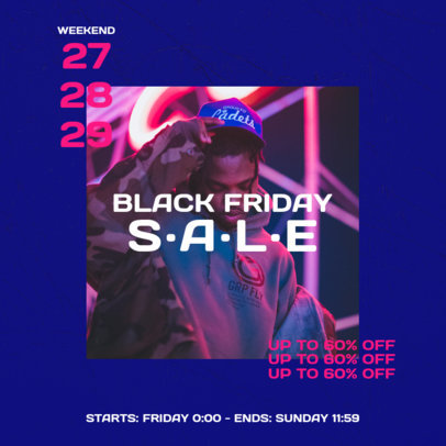 Instagram Post Maker for a Streetwear Brand Black Friday Sale