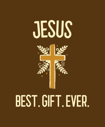 Christmas T-Shirt Design Template Featuring a Cross Clipart 