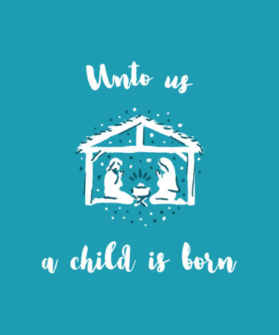 Xmas T-Shirt Design Generator Featuring a Nativity Set Illustration 3014g