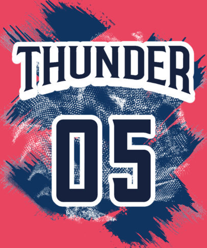 T-Shirt Design Template with a 90's Sporty Style