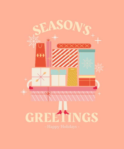 T-Shirt Design Maker with an Illustration of a Person Holding Christmas Presents