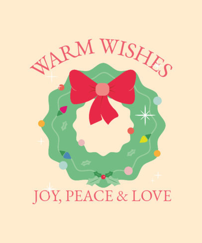 Holiday T-Shirt Design Creator Featuring a Wreath Christmas Crown 3011g