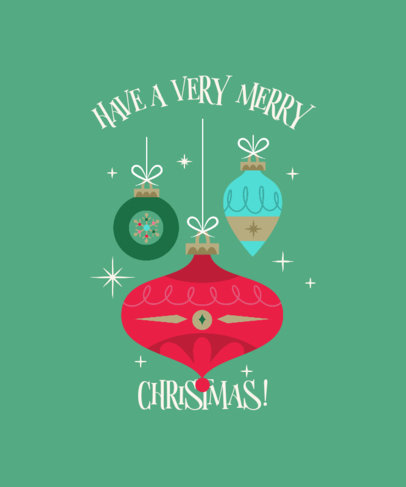 T-Shirt Design Generator Featuring Christmas Ornament Illustrations