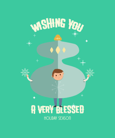 Illustrated T-Shirt Design Maker Featuring a Boy in a Christmas Costume