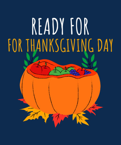 Illustrated T-Shirt Design Creator for Kids Featuring a Thanksgiving Pumpkin 