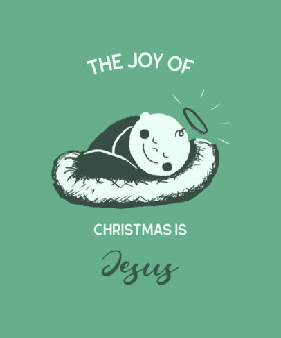 Christmas T-Shirt Design Template Featuring a Baby Jesus Illustration 