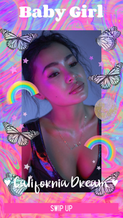 Y2K-Aesthetic Instagram Story Maker Featuring a Psychedelic Background 3021c