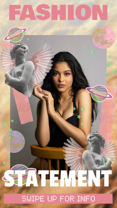 Instagram Story Generator Featuring Sparkling Stickers with an Early 2000's Style 3021e