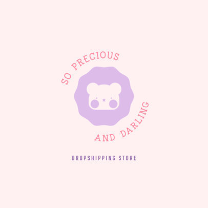 Beauty Brand Logo Template Featuring a Cute Bear Graphic 