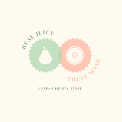 Korean Skincare Brand Logo Maker Featuring Fruit Icons
