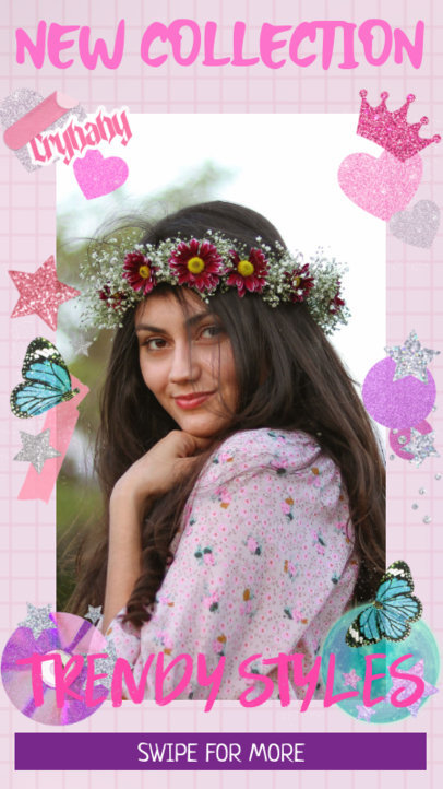 Instagram Story Generator with 2000's-Style Glittering Graphics 3021a