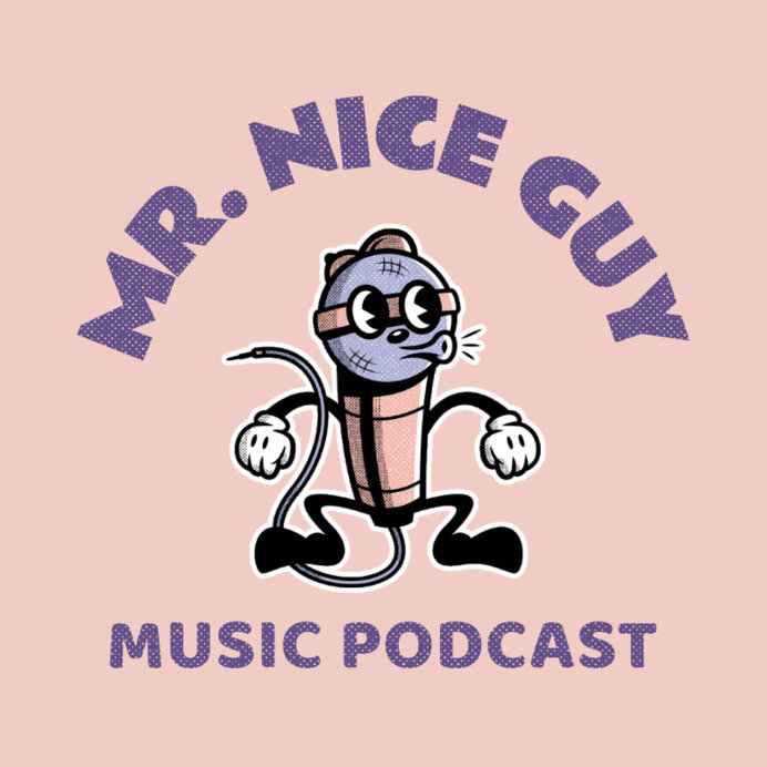 Illustrated Logo Maker for a Music-Related Podcast with a Microphone Character