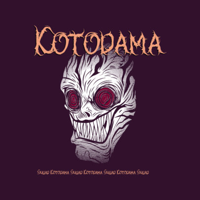 Illustrated Logo Template Featuring a Horror Manga Character