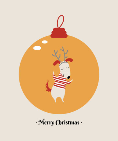 Illustrated T-Shirt Design Maker Featuring Cute Dogs Inside Christmas Ornament Balls 