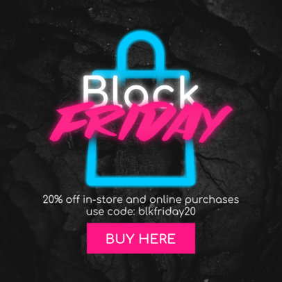 Ad Banner Maker Featuring Black Friday Offers and a Neon Aesthetic