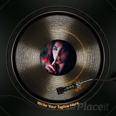 Instagram Post Maker with an Animated Spinning Record 2334-el1