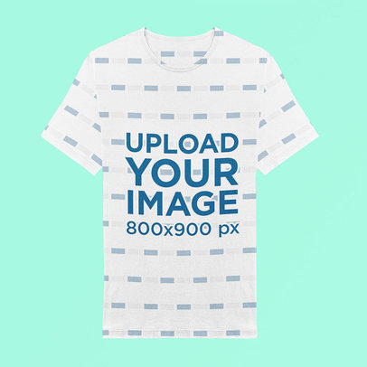 Mockup of a Sublimated T-Shirt Laid Flat on a Surface