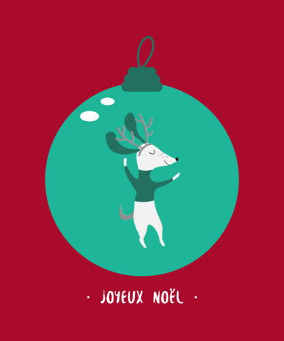 Christmas T-Shirt Design Generator Featuring a Dancing Dog Illustration 