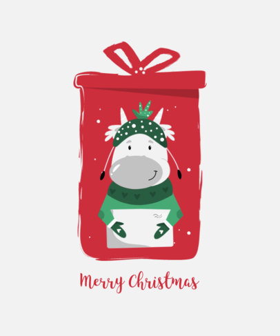 T-Shirt Design Maker Featuring Cute Cows on Christmas Boots