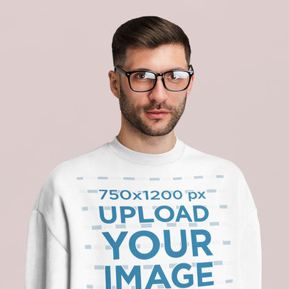 Sweatshirt Mockup of a Serious Man Posing Against a Plain Color Backdrop 42797-r-el2
