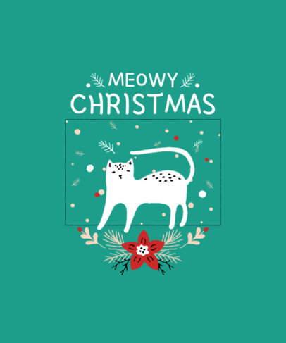 Christmas T-Shirt Design Maker with a Simple Illustration of a Cat