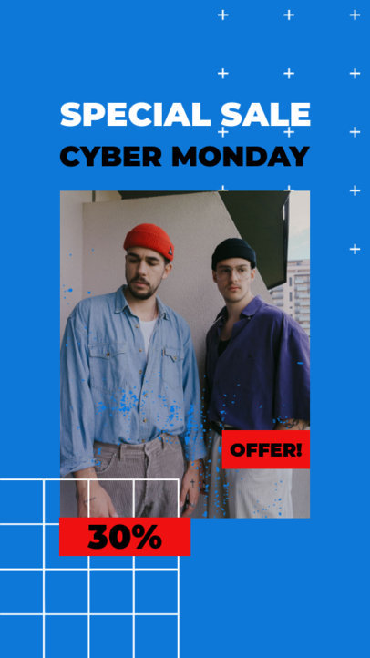 Instagram Story Template for a Clothing Store's Cyber Monday Special Sale