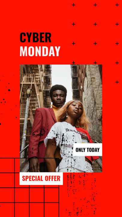 Instagram Story Maker with a Cool Abstract Style for a Super Cyber Monday Offer 3027c-el1