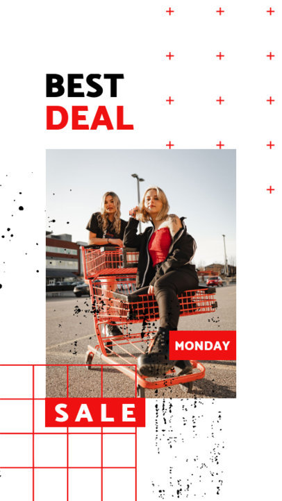 Instagram Story Maker Featuring a Customizable Grid for Cyber Monday Deals 3027e-el1