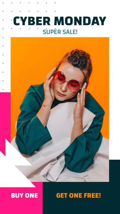 Instagram Story Design Creator with a Minimalist Style for a Cyber Monday Only Sale