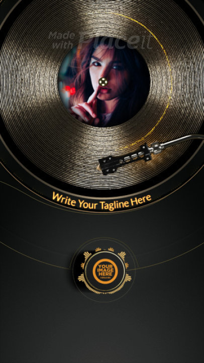 Instagram Story Creator with an Animation of a Spinning Record 2335-el1