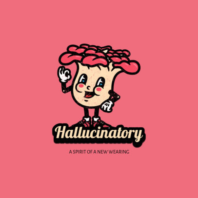 Cartoonish Logo Creator with a Mushroom Character Illustration