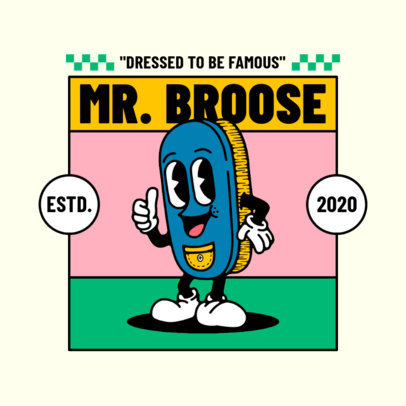 Online Logo Template Featuring Funny Retro Food Characters