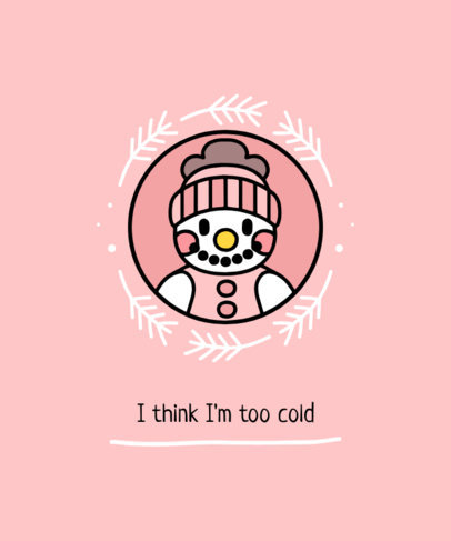 Winter-Themed T-Shirt Design Template with a Snowman Graphic